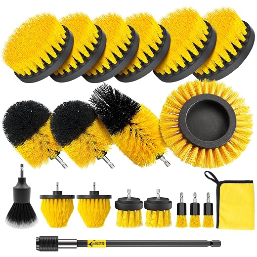 Holikme 20 Pack Drill Brush Set with Soft Detail Brush and Cleaning Cloth