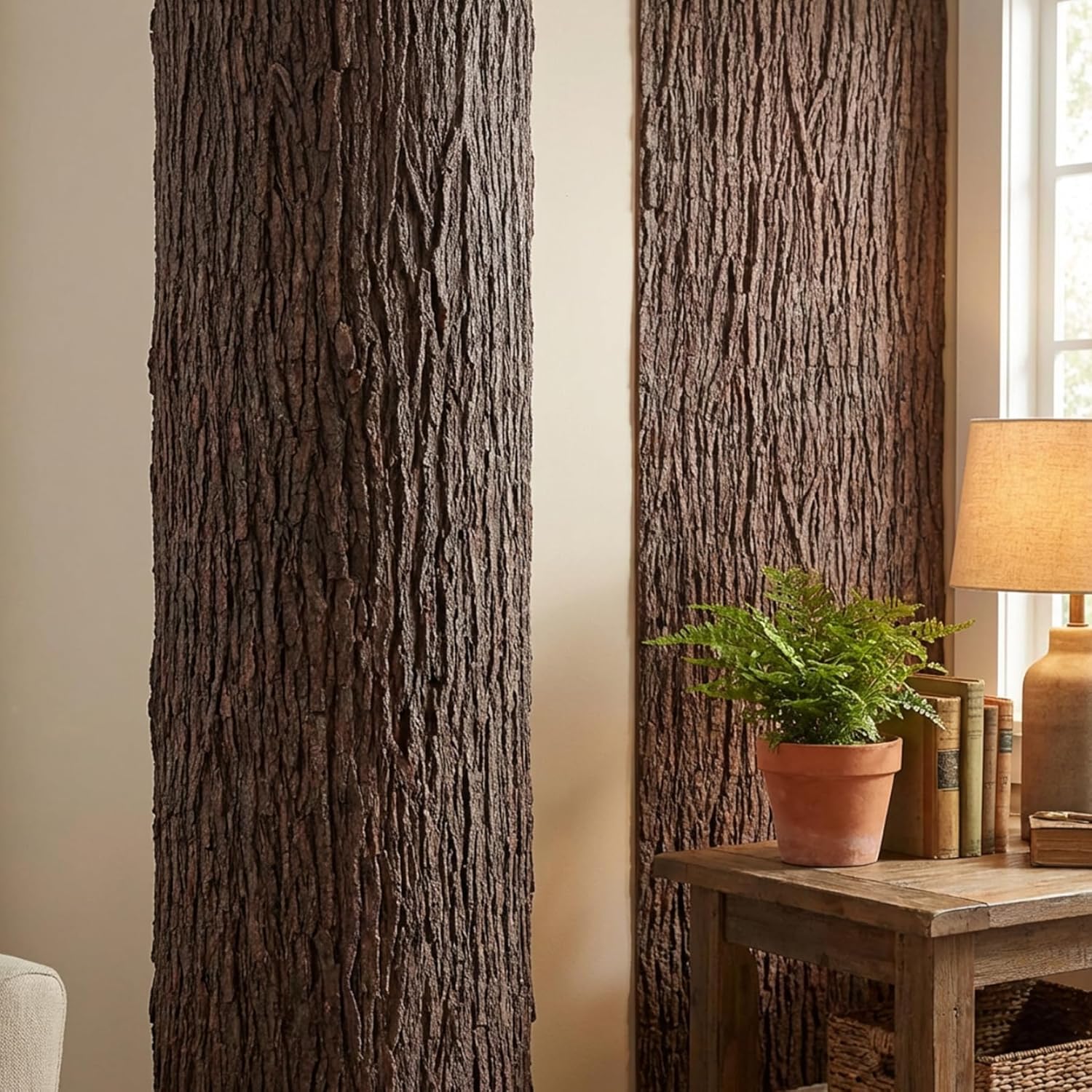 Artificial Tree Bark, Faux Bark for Pipes and Columns | Cuttable Tree Barks Crafts, Realistic Cover for Indoor/Outdoor Decor, 2m*0.2m..
