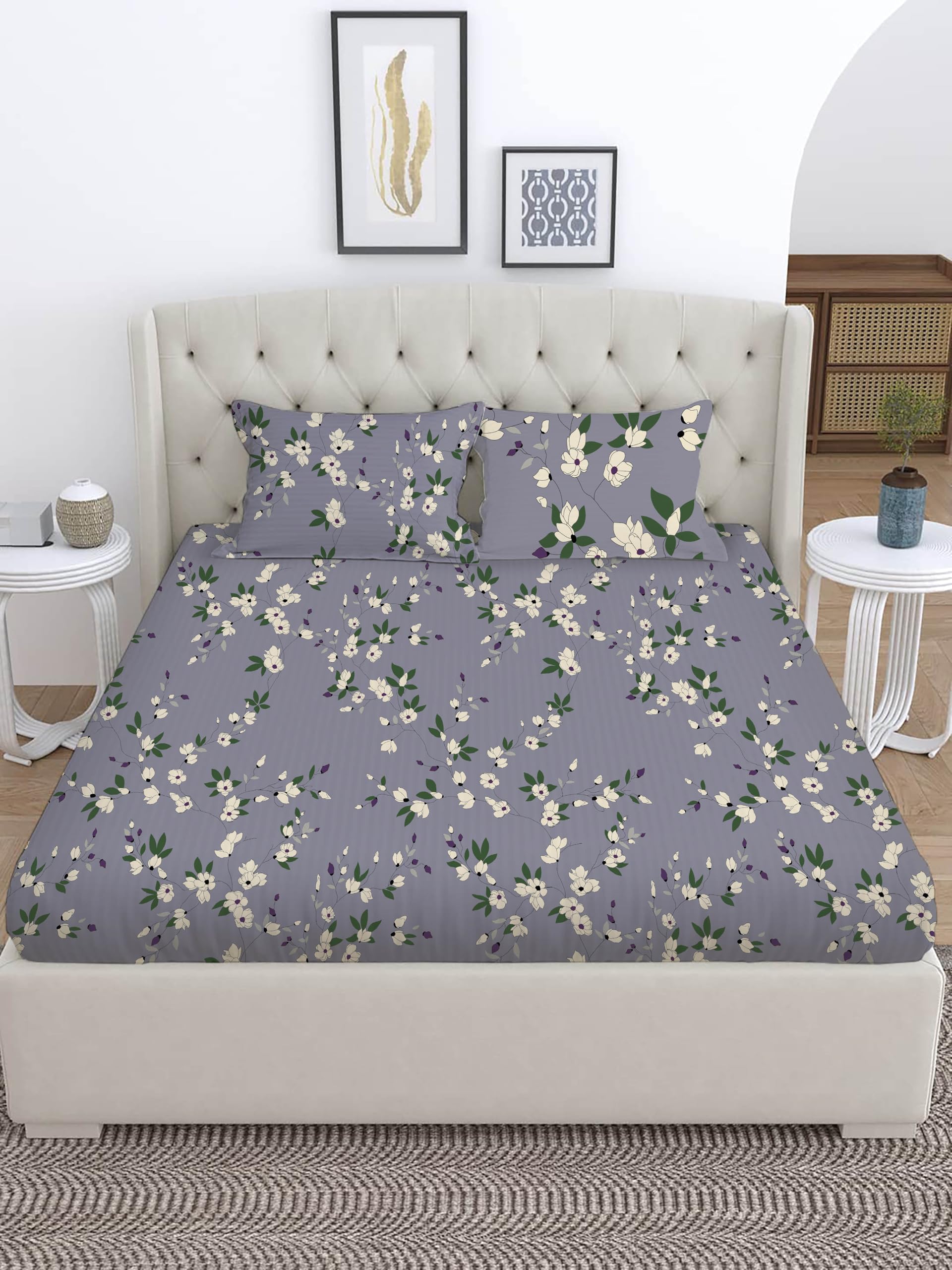 Amazon Basics Ew Bed in A Bag | 1 Comforter | 1 Bedsheet | 2 Pillow Covers | (Violet), Polyster, 180 GSM