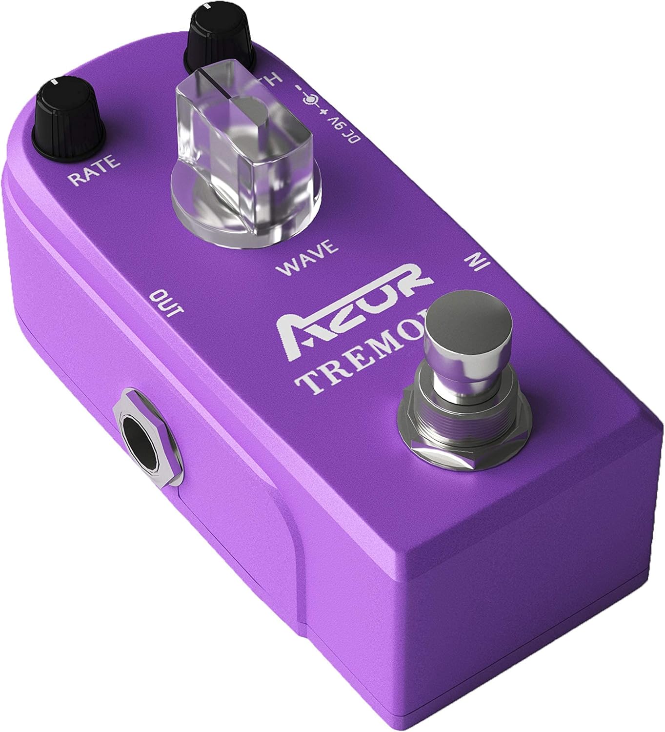 AZOR Pedal Power Adapter with Mini Pedal Tremolo Classic Guitar Effect Pedal