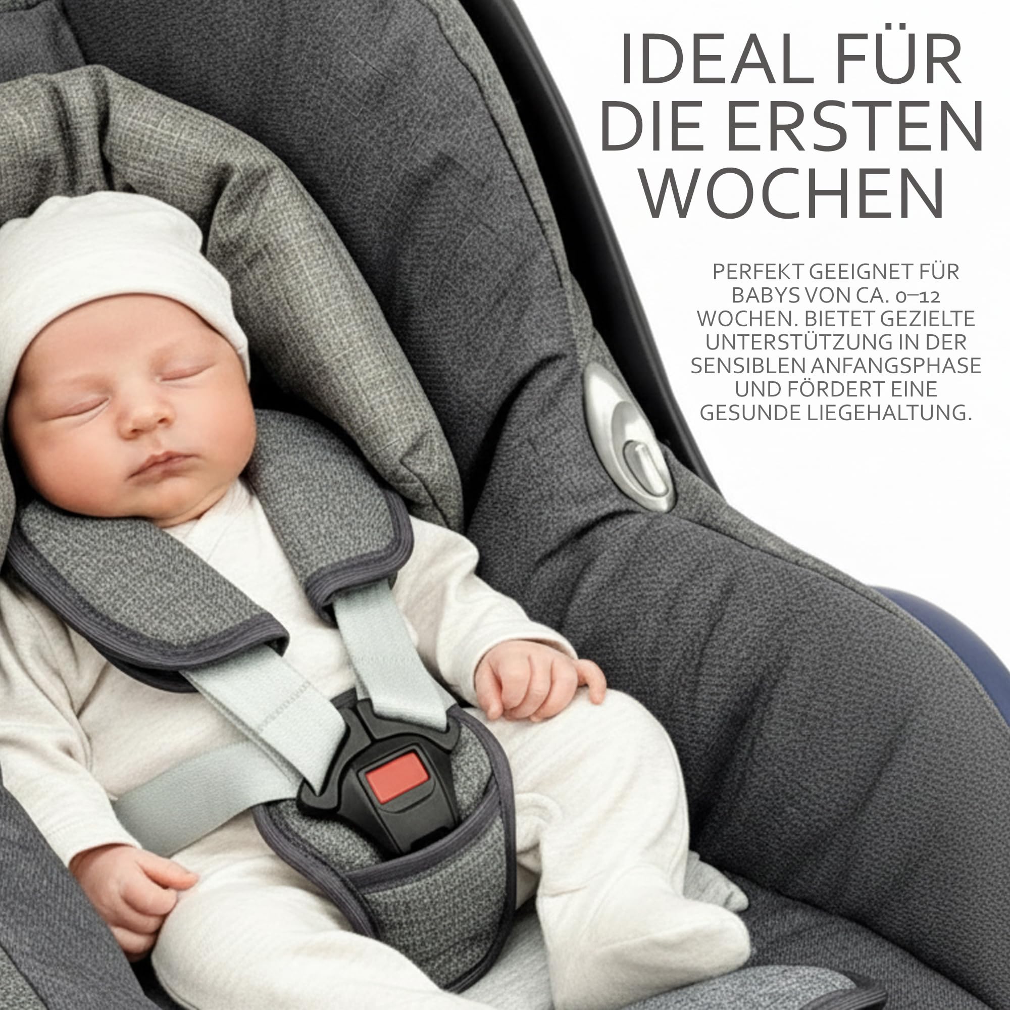 BAMBINIWELT - Coussin de siège - Compatible avec Maxi Cosi Cabrio Fix et Citi (gris clair)