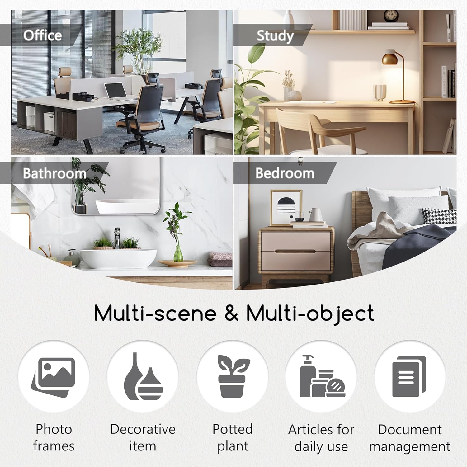 Jerry & Maggie Desktop Organizer Office Storage Rack Adjustable Wood Display Shelf Free Style Double H, Multi-Functional Mini Bookshelf for Desk Natural Stand (Black/2 Pack)