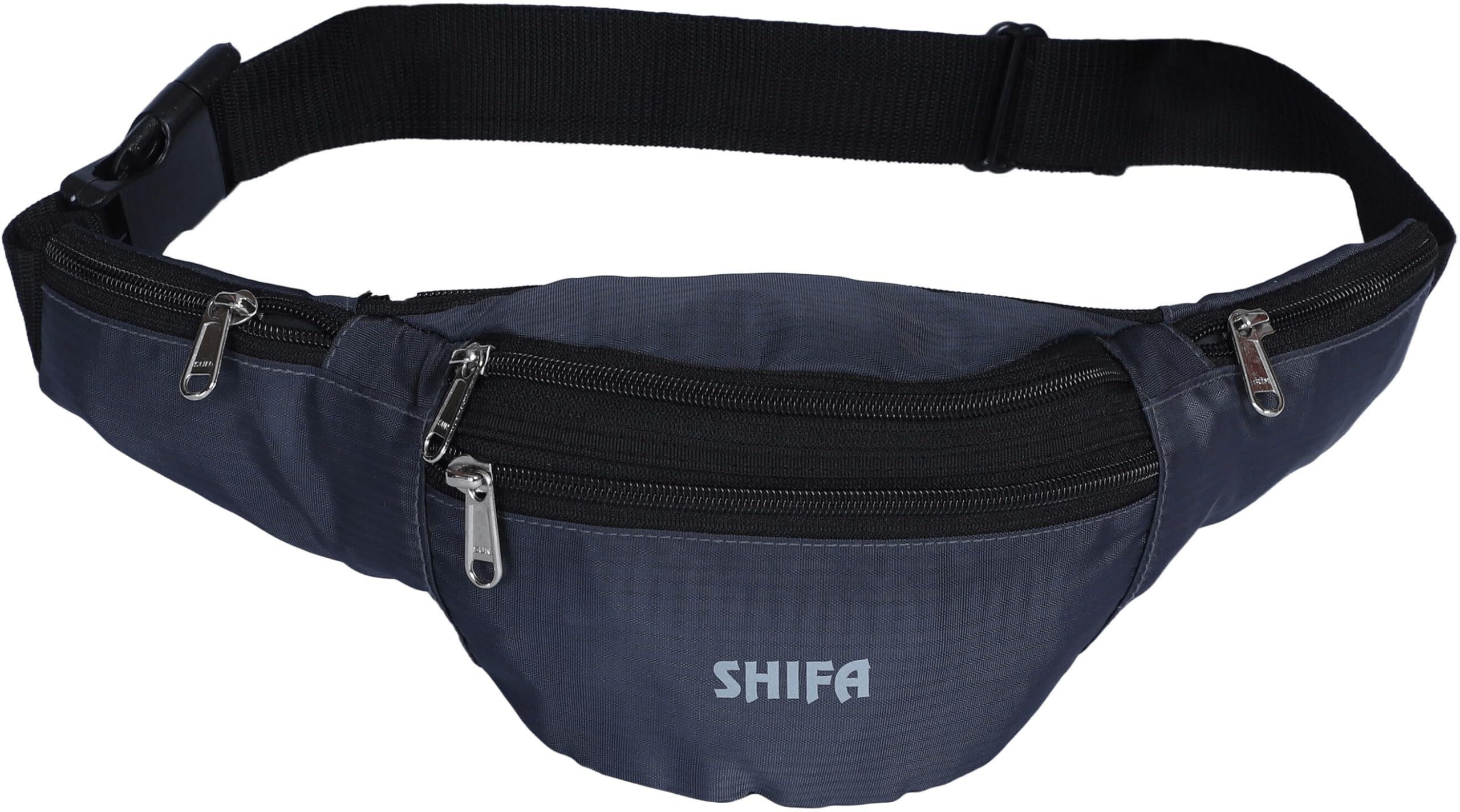Adjustable Waist Bag for Men and Women | Durable Polyester Fanny Pack with 5 Compartments | Secure Travel Pouch with Storage Capacity 3L | Compact Hands Free Belt Bag Blue Small-image-49