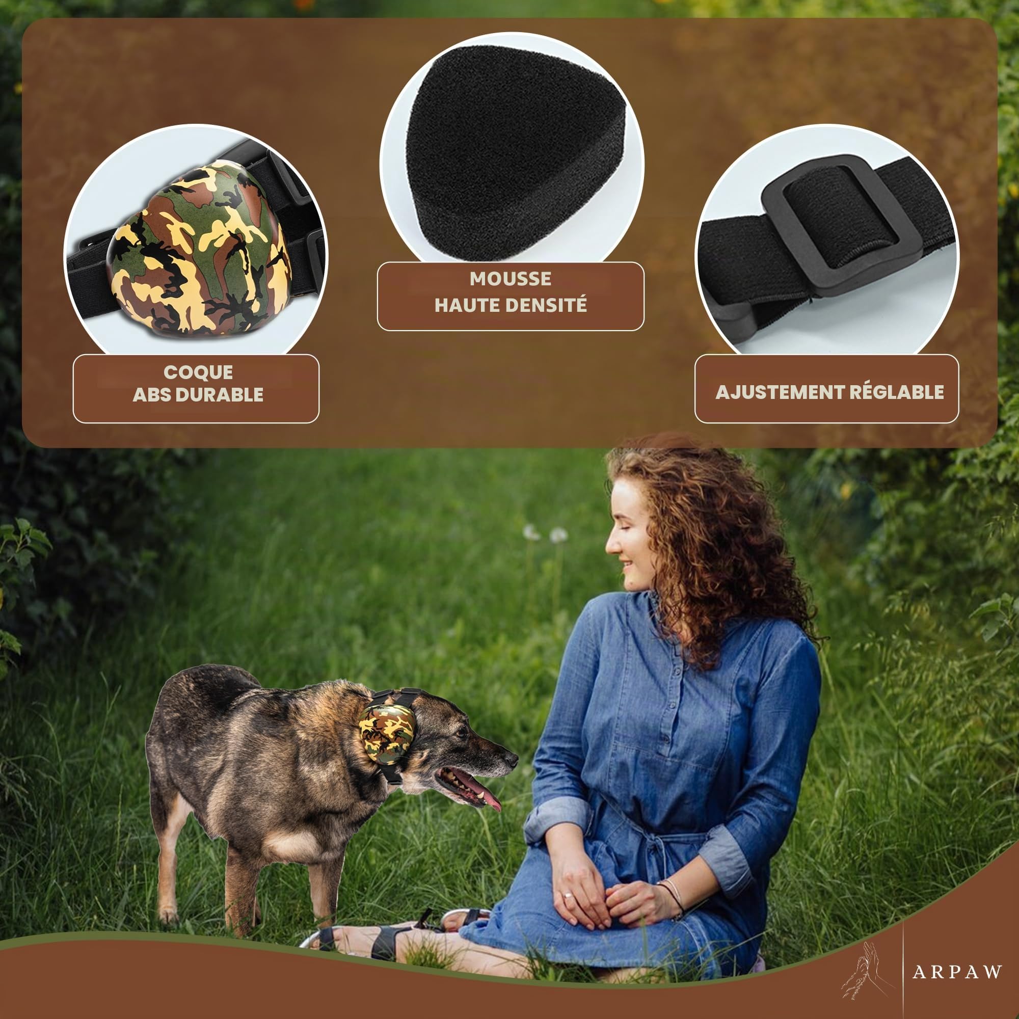 Cache-oreilles pour chien pour protection contre le bruit 30 dB – Casque antibruit pour chien pour protection auditive