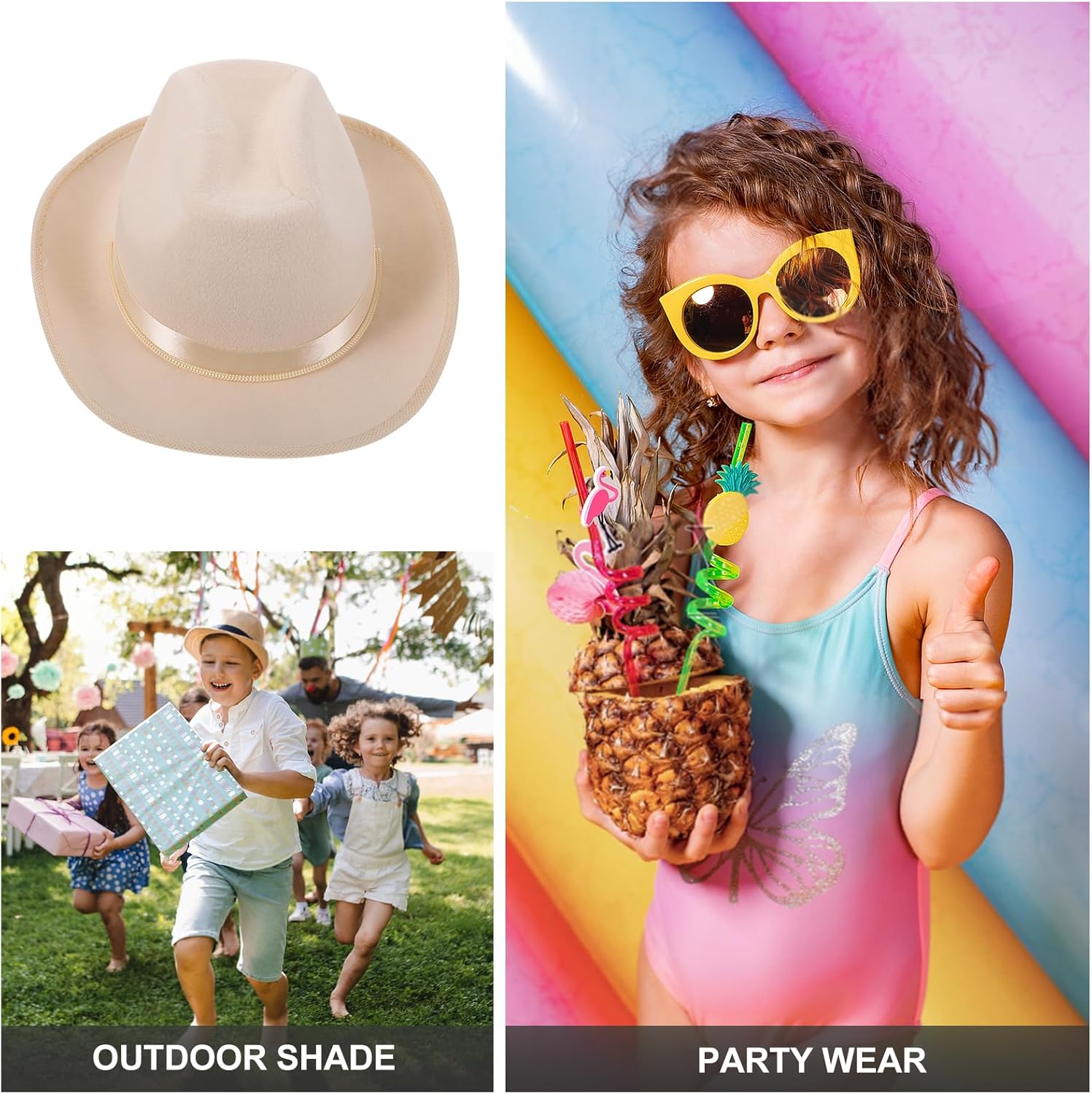 Didiseaon 6pcs boys cowboy hat: children Western Cowboy Hat for Summer Outdoor Adventures - Adjustable costume cap for Boys and Girls