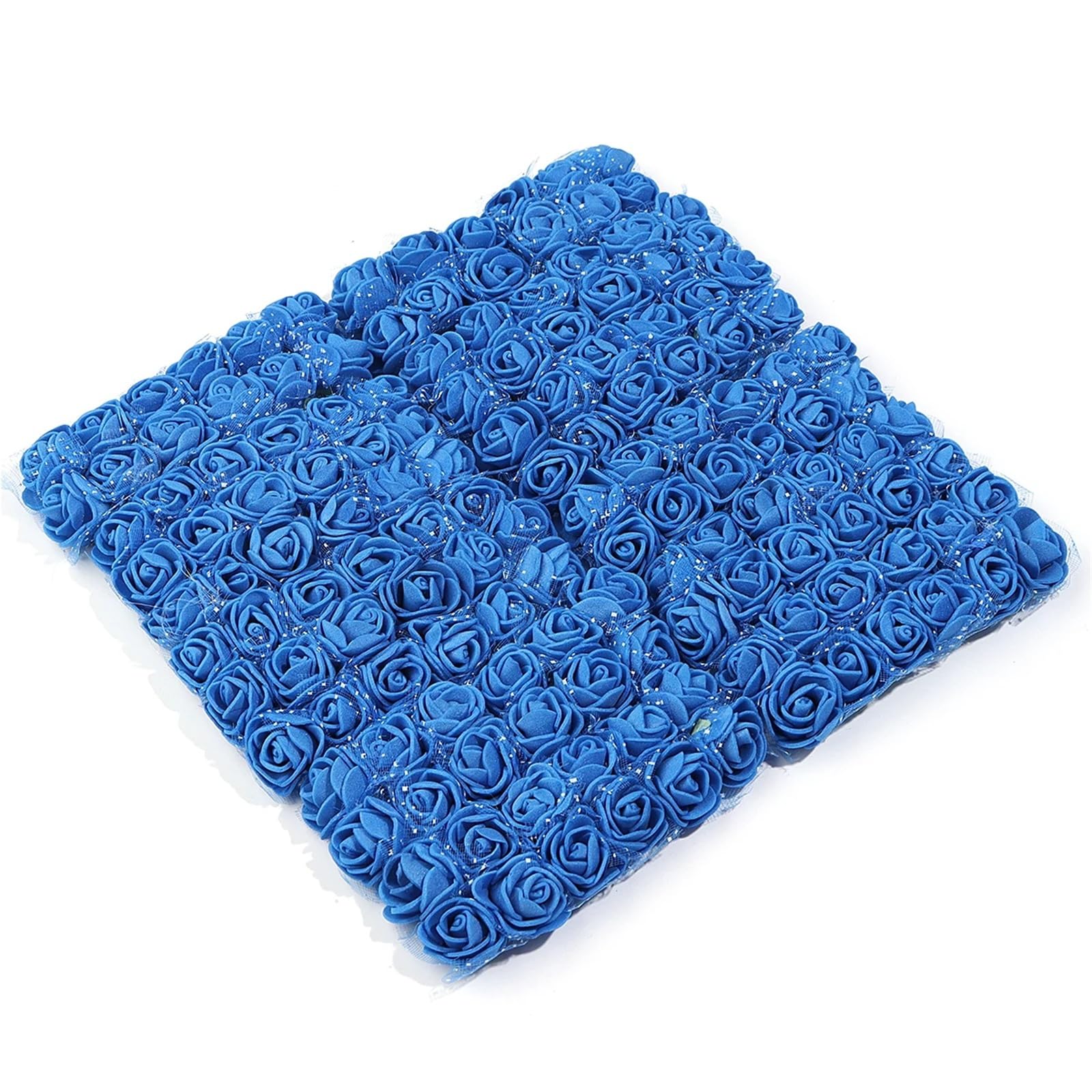 CVEVSFG 144pcs 1.7cm Mini Lace PE Rose Foam Flower Heads Bouquet For Wedding Home Decoration Scrapbooking DIY Wreath Artificia Flowers ﻿(Deep blue)