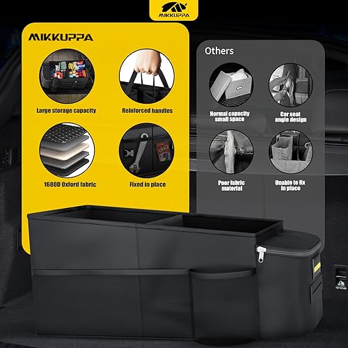 Miniatura 7 de MIKKUPPA Organizador de asiento de automóvil, organizador de asiento delantero y trasero con caja de pañuelos y soporte para tazas, caja de