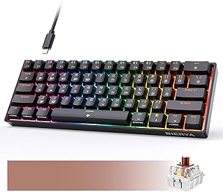 DIERYA DK61E 60% Percent Mechanical Gaming Keyboard, Hot-swappable Brown Tactile Switch