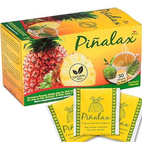 Piñalax Detox - Té de hierbas de piña Piña alcachofa Alcachofa té verde Te Verde Stevia hojas de yacón Senna Sen cola de caballo Cola de Caballo e