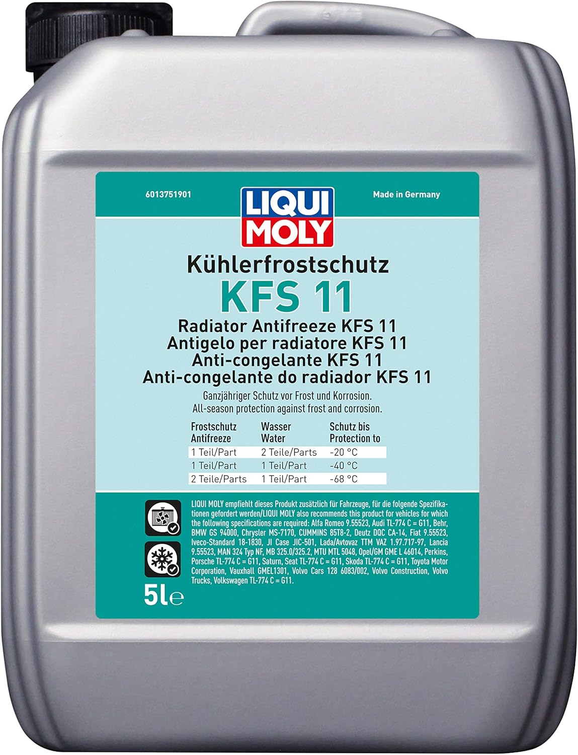 Liqui Moly Kühlerfrostschutz KFS 11 21150 5l : Amazon.es: Coche y moto