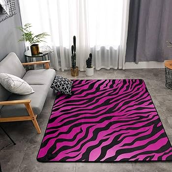 Amazon | Chioee カーペット 大きい ラグ ゼブラ柄 ピンク