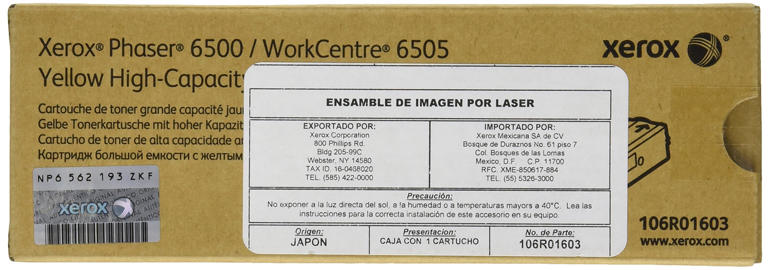 Xerox Yellow Toner Cartridge, Phaser 6500, Wor – Toner per stampanti laser, Phaser 6500, Wor, Laser Cartridge, 2500 pagine, giallo, 1 pezzo (S)