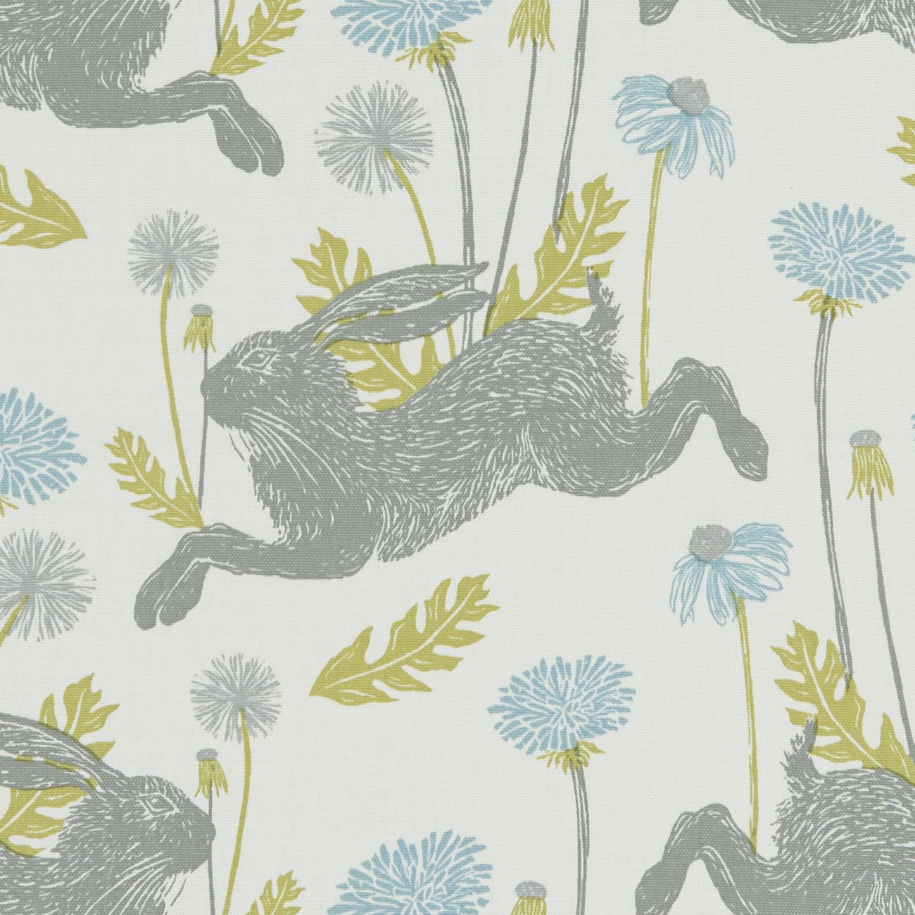 Karina Home Duck Egg Clarke And Clarke March Hare Mineral Cotton Pvc Oilcloth Tablecloth 132Cm X 250Cm