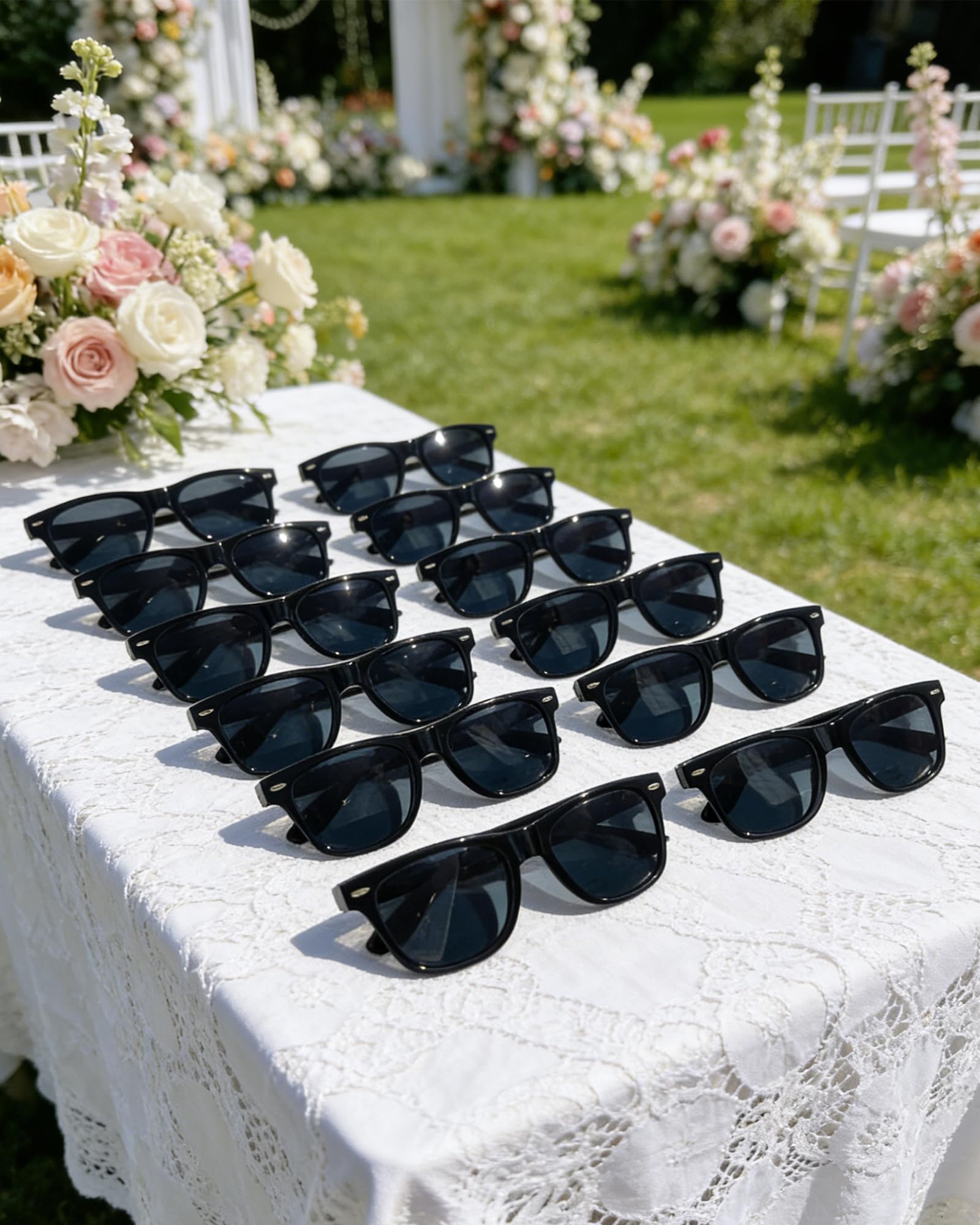 Lot de 48/100 lunettes de soleil carrées en vrac pour adultes Unisexe 70 80 90 Doré/blanc/noir, 100 Noir, Medium