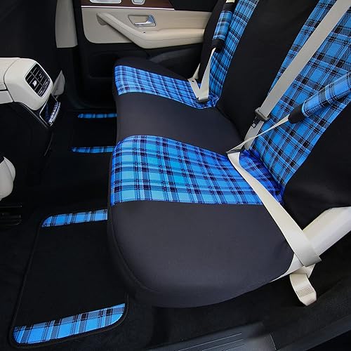 Miniatura 9 de FH Group Alfombrillas de coche  Alfombras a cuadros para automóvil, ajuste universal, alfombrillas de piso de automóvil, alfombrillas multiusos para