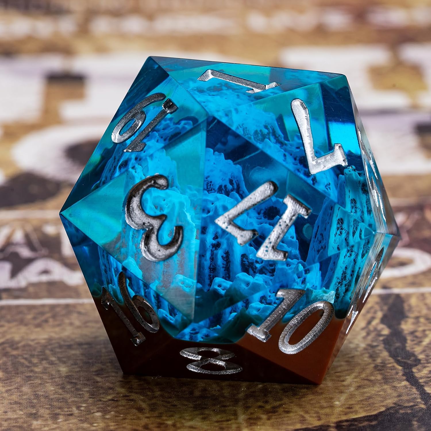 Dungeons and Dragons DND Dice D20, Mountain Dice D&D 33MM Oversized D20 Single Sharp Edge Resin