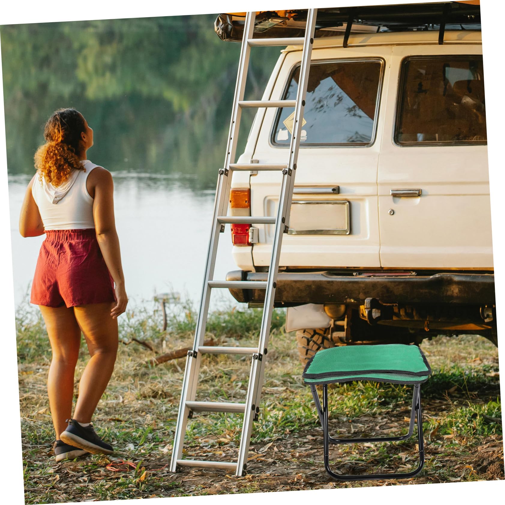 Toddmomy Sgabello Pieghevole da Campeggio Leggero in Alluminio Sedia Portatile Ergonomica per Pesca Giardinaggio Picnic e Outdoor e Facile da Trasportare
