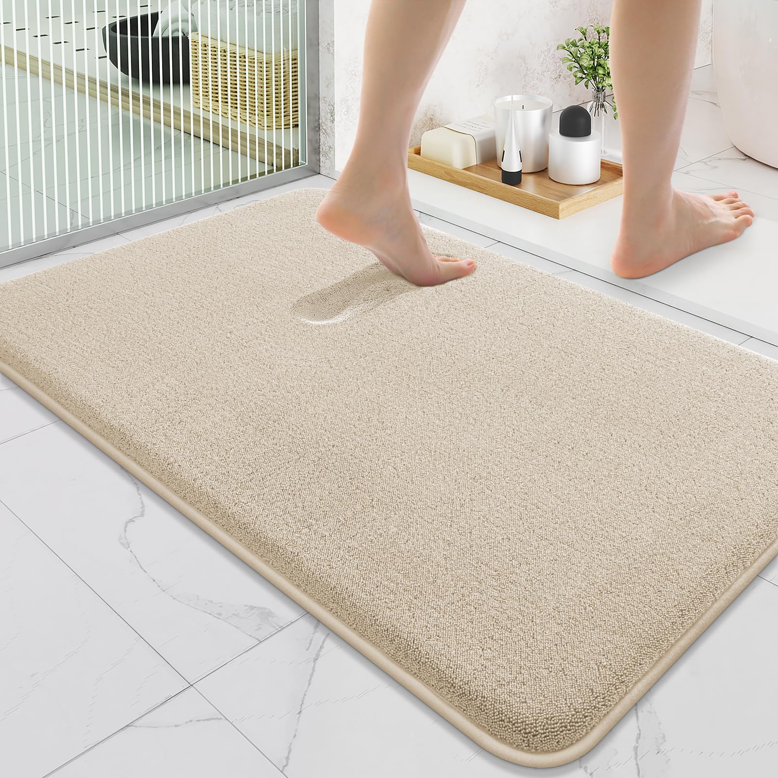 Smiry Smiry Memory Foam Bath Mat 36x24, Extra Soft Absorbent Bathroom Rugs