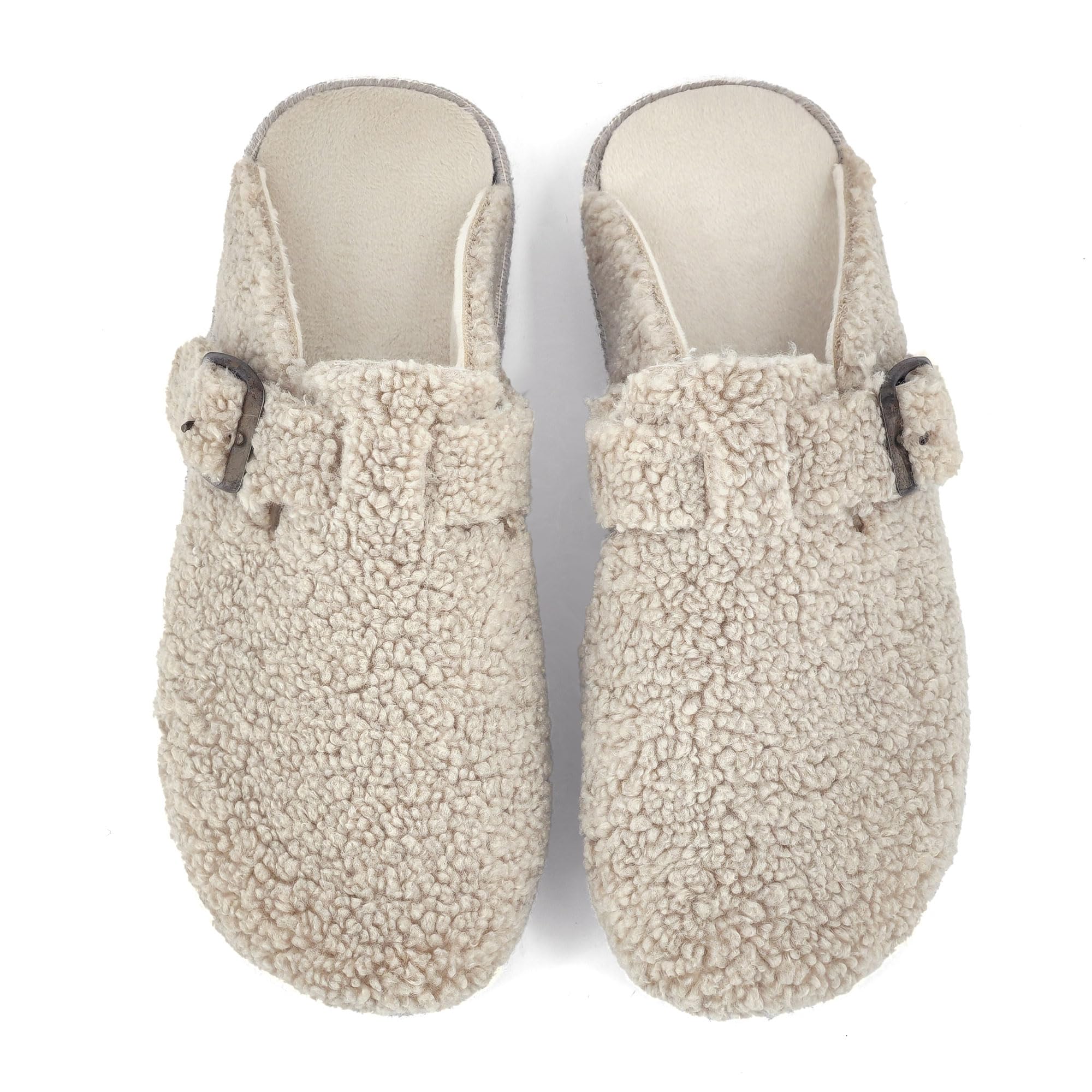JOMIX Hausschuhe Damen Winter Pantoletten Gefütterte Pantoffeln Warme Plüsch Slippers Rutschfeste Puschen mit Fußbett