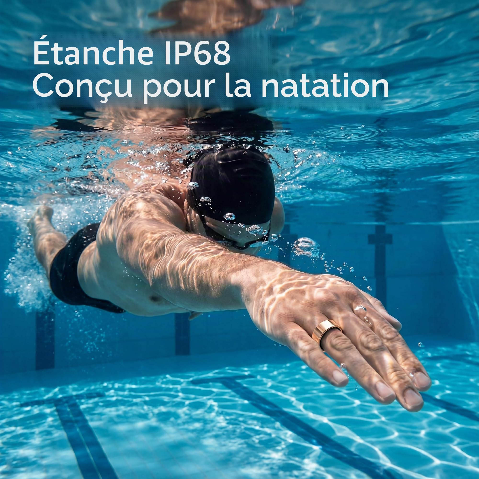 BLESYS Bague Connectée Homme Femme avec Suivi du Sommeil, SPO₂ et podomètre