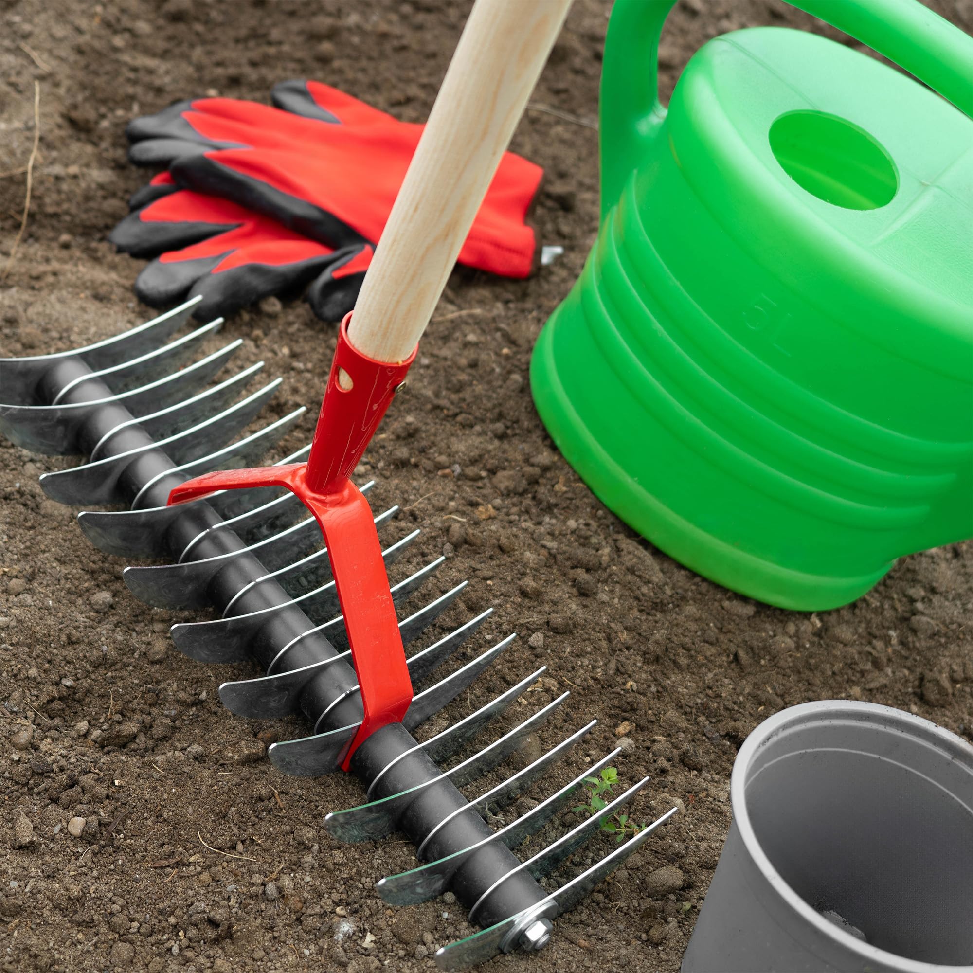 KADAX Rasenlüfter, manueller Vertikutierer für Garten, Rasen, Moos, Gartenzubehör aus Metall, Schneidrechen, Kultivator, Rasenbelüfter, Handvertikutierer (zweiseitig, mit Stiel)