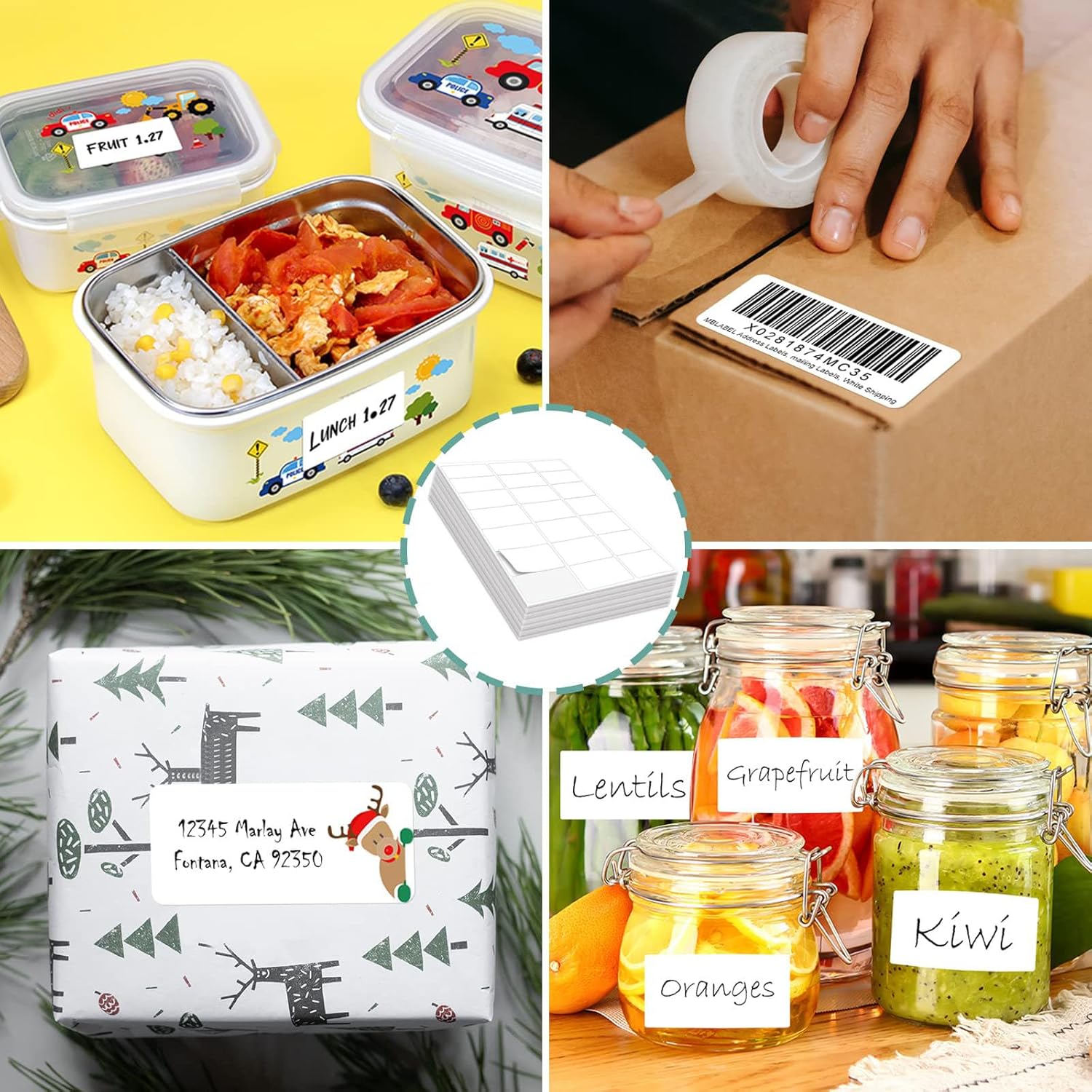 2" x 4" Mailing Labels 1000 Labels, 100 Sheets Shipping Labels Printable White Sticker Labels for Laser/Inkjet Printer, Permanent Adhesive Address Labels,10 Labels per Sheet - Image 3