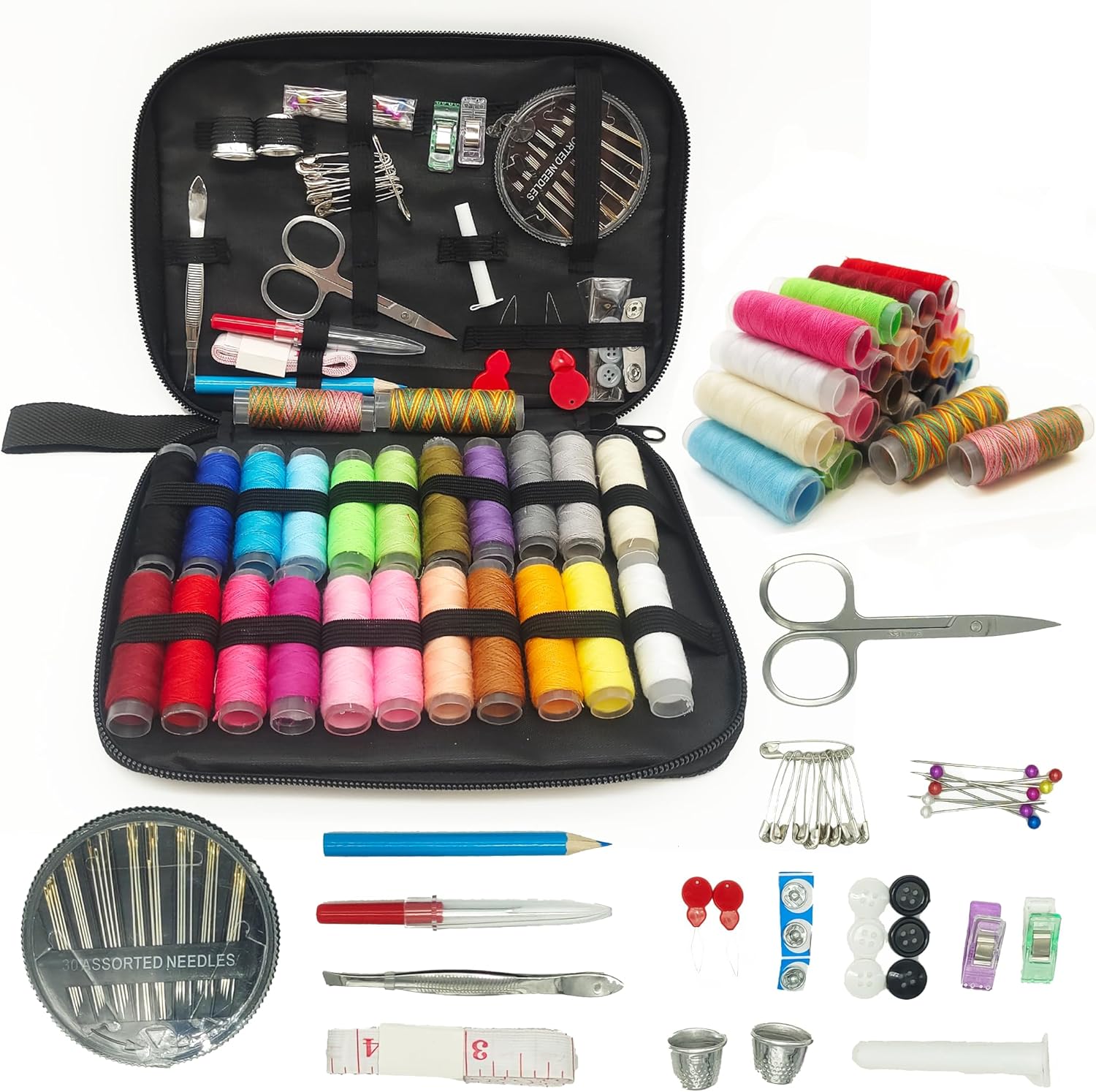 Howie’s Needlepoint Sewing Kit for Adults，229 Pcs Sewing Supplies and Embroidery Kits for Adults, Beginner, Ideal for Home,Dorm, Travel with Needle, Thread Scissors and More