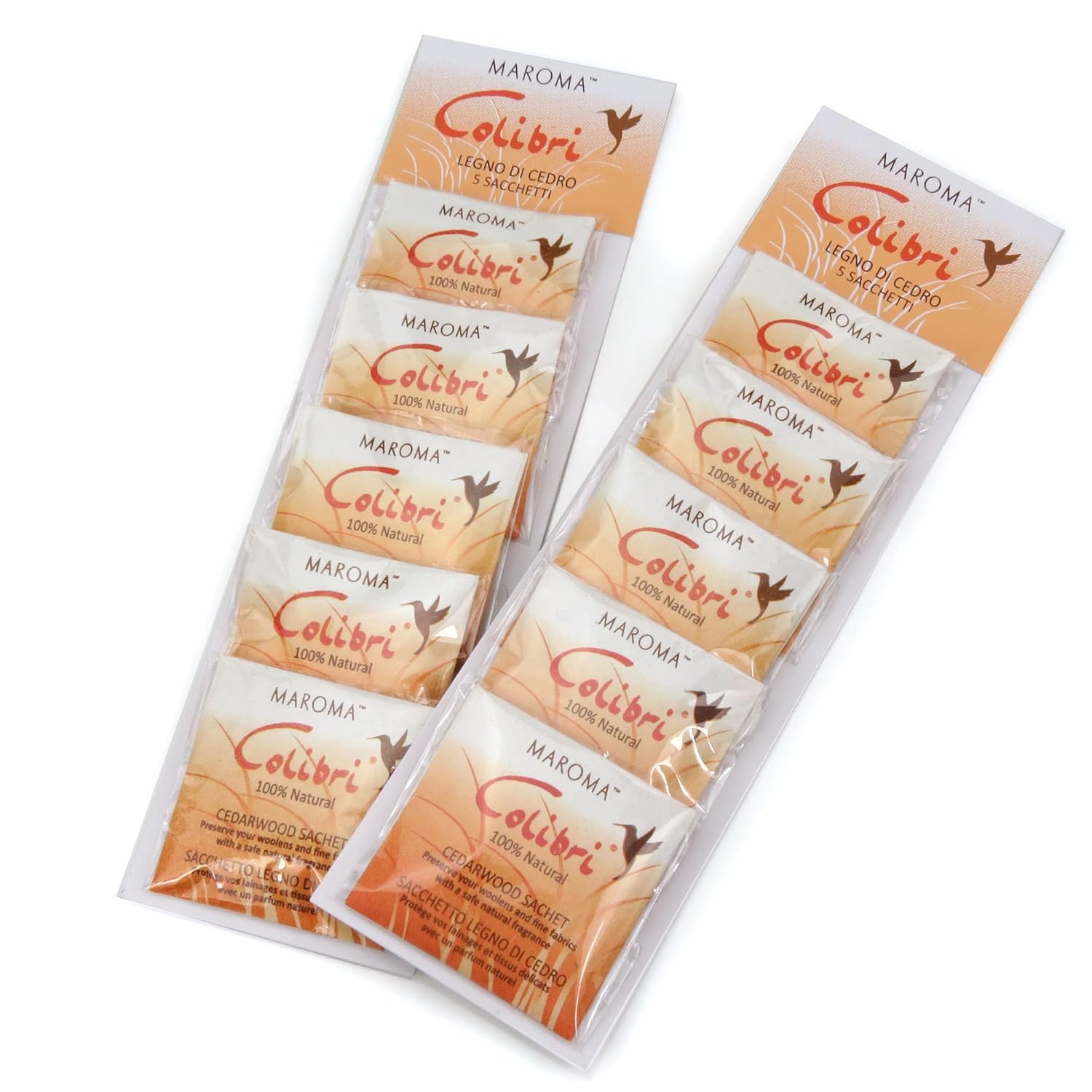 Pack of 10 Moth Repellent Sachets With Cedar For Drawers, Cupboards