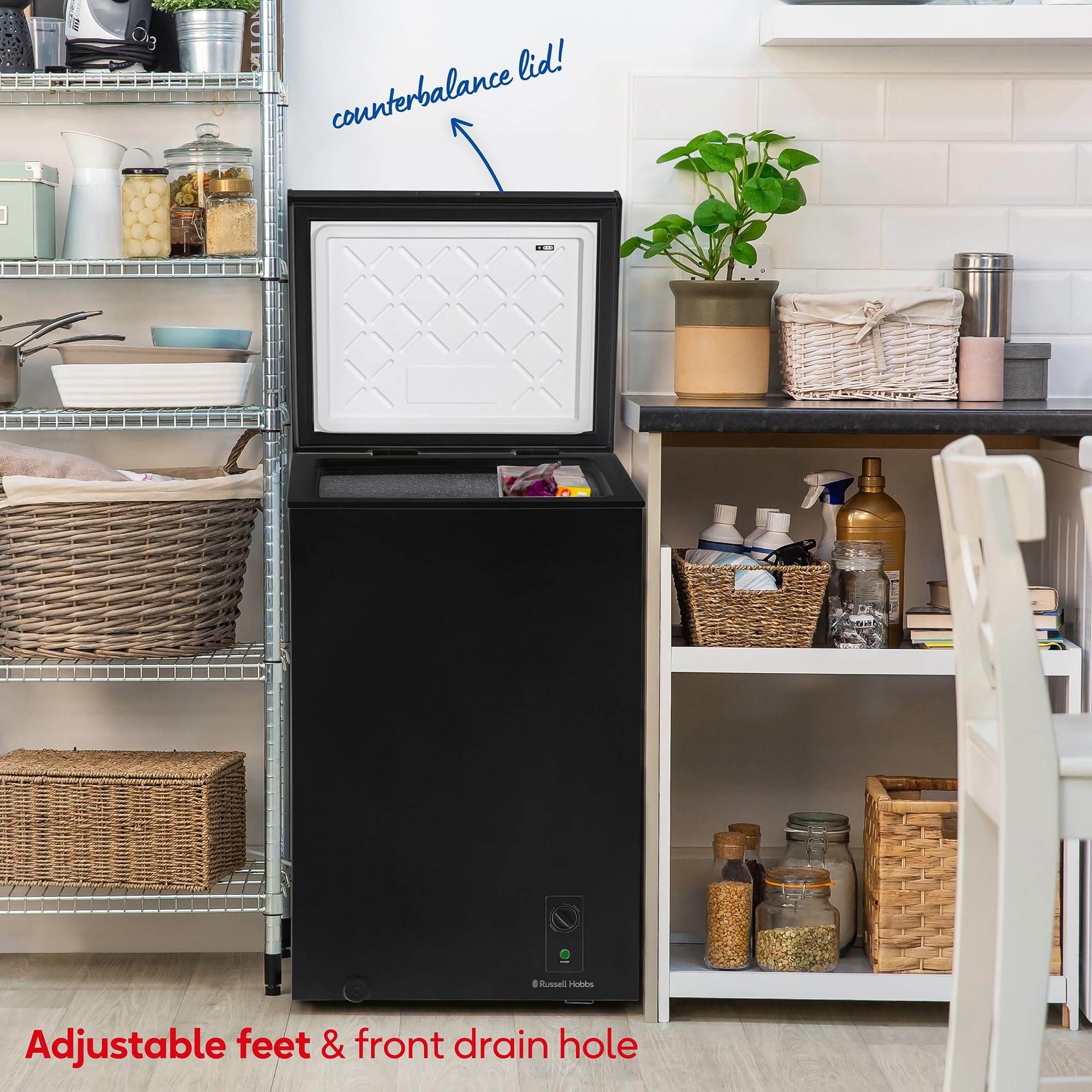 Russell Hobbs White Chest Freezer 198L Freestanding with 5 Year Warranty, Adjustable Thermostat, Chill or Freeze Function, 4 Star Freezer Rating & Suitable for Outbuildings & Garages RH198CF0E1W — view 54