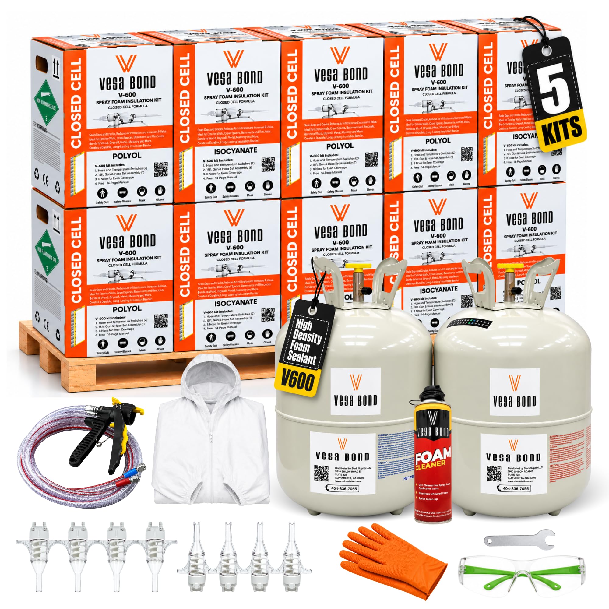 Vega Bond V600 Closed Cell Spray Foam Insulation Kit 600 Board Ft