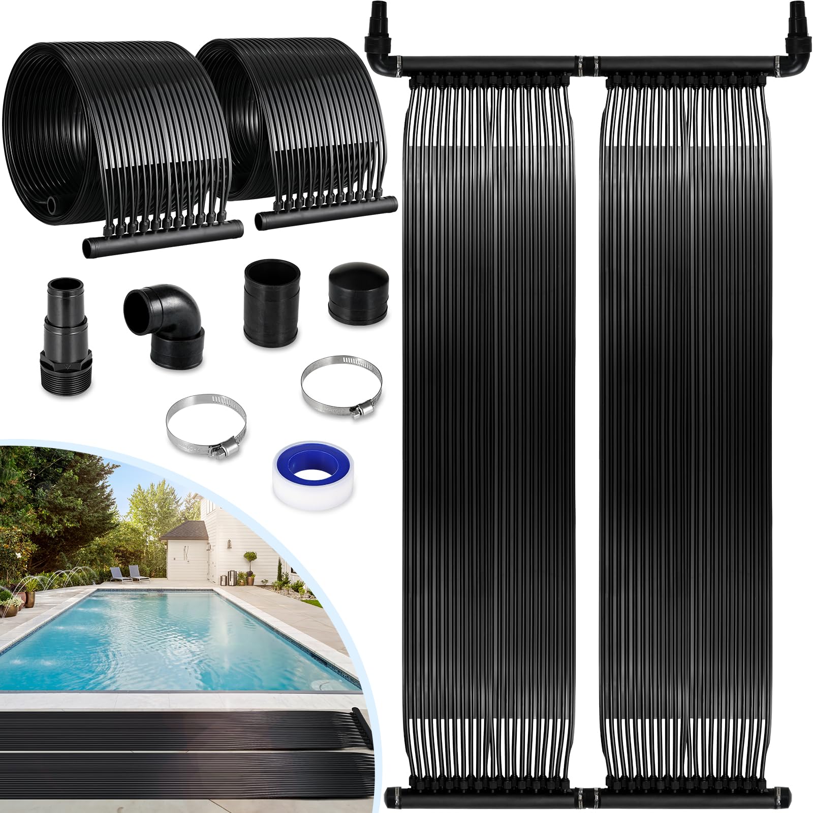 LIFERUN Solarkollektor Poolheizung, Solarheizung Poolheizung, Pool Sonnenkollektor Pool Solarheizung