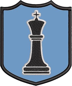 Black King Chess Piece Embroidered Premium Patch DIY Iron-on or Sew-on Decorative Badge Emblem Souvenir Gear Clothes Appliques