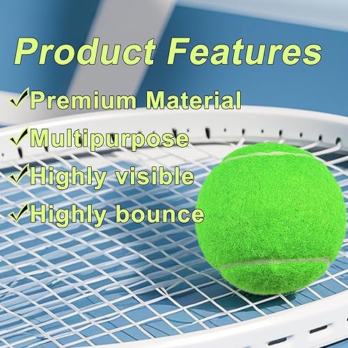 Miniatura 8 de Pelotas de tenis, 6 pelotas de tenis de entrenamiento, vienen con bolsa de malla para un fácil transporte, práctica de alta elasticidad para