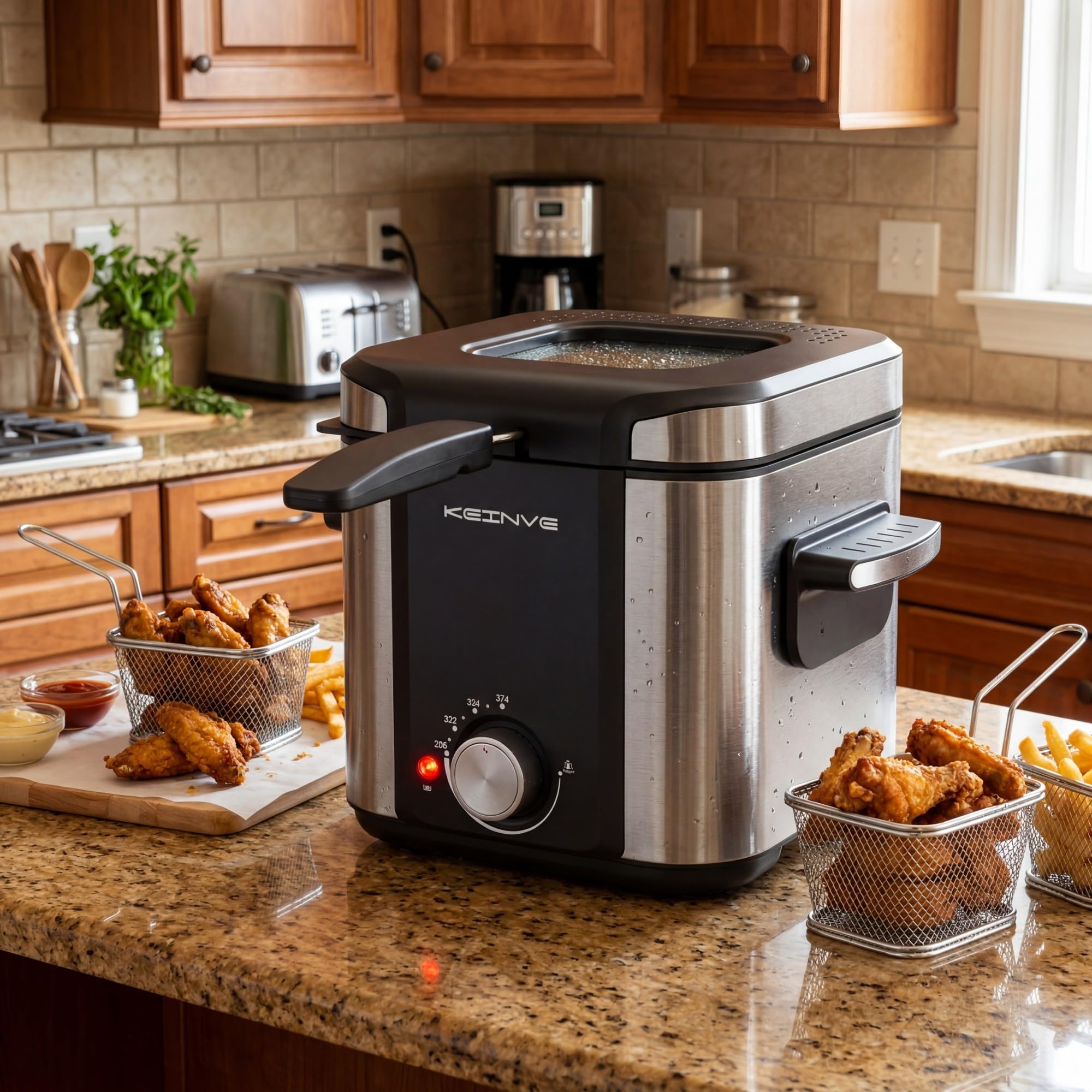 Amazon.com: KEINVE Electric Deep Fryer, 1.5 Liters 1000W Oil Fryer
