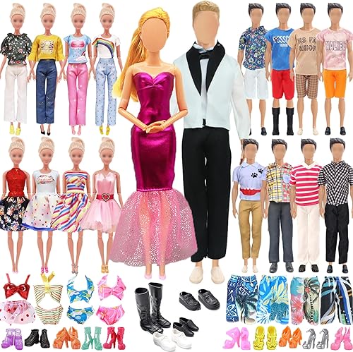 27 piezas de ropa de muñeca y accesorios para muñeca de niña de 11.5 pulgadas y muñeca de niño de 12 pulgadas, incluye 7 trajes de niño, 7 trajes de