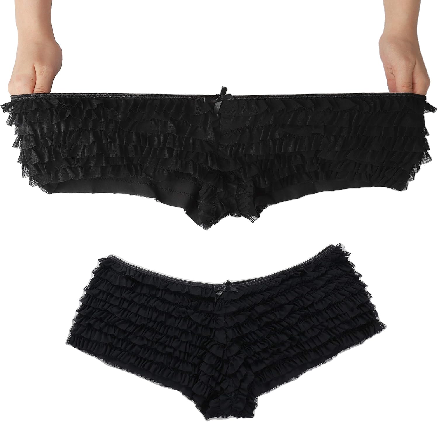 SHARICCA Womens Sexy Mesh Ruffle Panties Booty Boy Shorts Underwear - Image 2