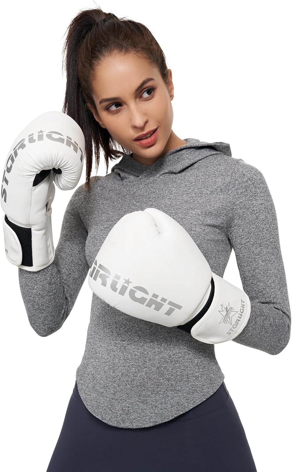 Womens Hooded Athletic Long Sleeve Running Shirts Workout Yoga Tops with Thumb Holes Slim Fit - Image 4