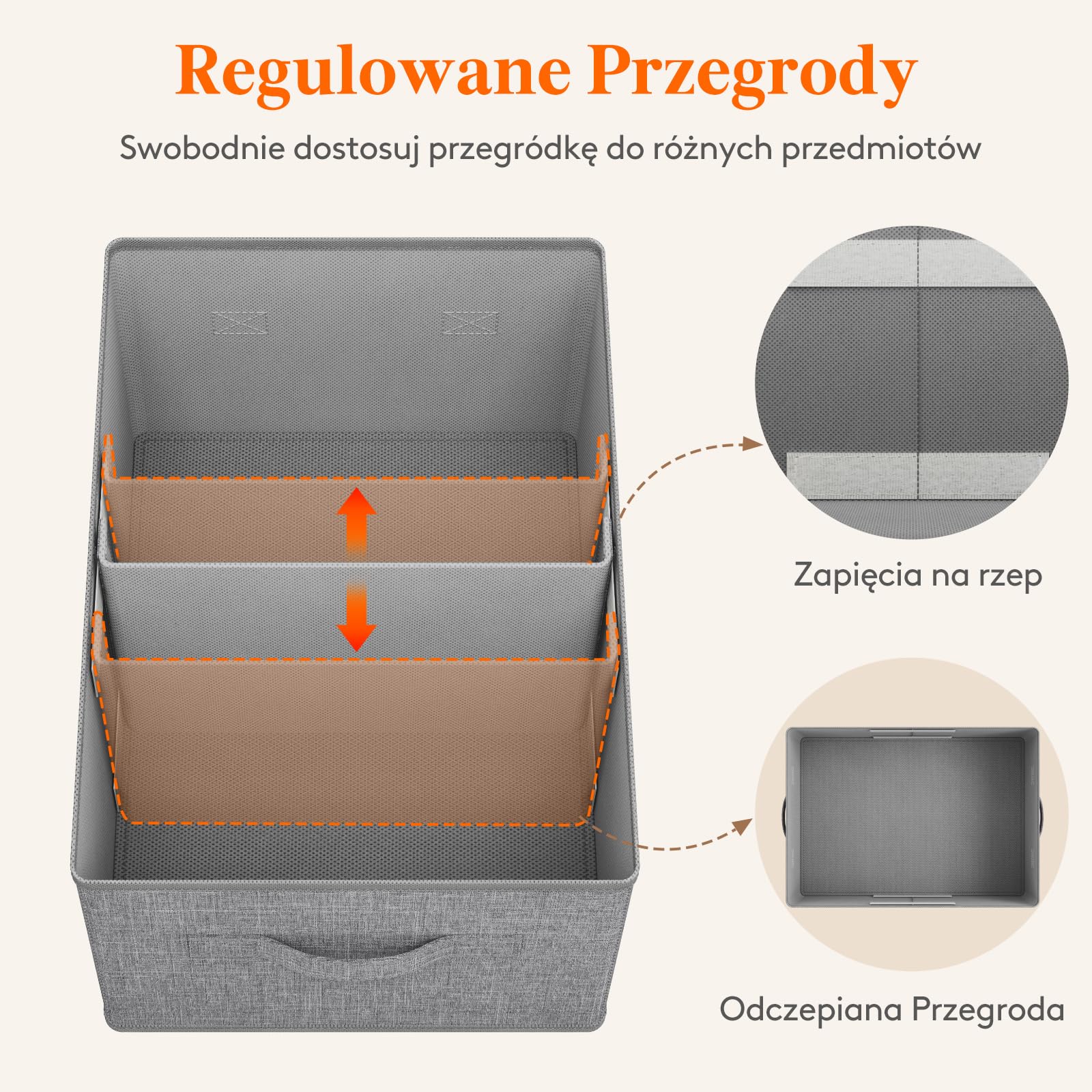 Lifewit 4-Pack Składany Zestaw do Przechowywania z Podziałem, Pudełko Organizacyjne z Uchwytem na Ubrania, Zabawki Pościelowe, Wiadro do Szafy Sypialni i Szafki na Akta Biurowe, 38x26x20 cm