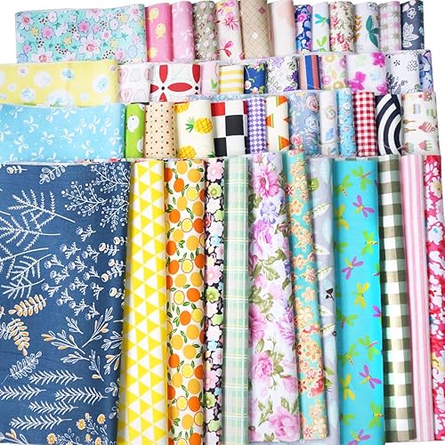 Miniatura 19 de Misscrafts - 50 piezas de tela de algodón de 7.9 x 7.9 in, paquete de cuadrados de retazos precortados para manualidades, costura, álbumes