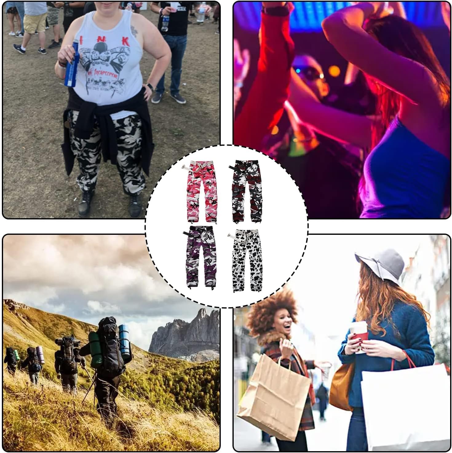 レディース コットン カジュアル ミリタリー アーミー カーゴ コンバット ワークパンツ 8ポケット