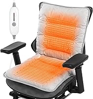 FAYKONCEN Heated Seat Cushion for Office Chair - 3 Heat Levels, 90-Min Auto-Off, Pain Relief & Blood Circulation Booster, Grey