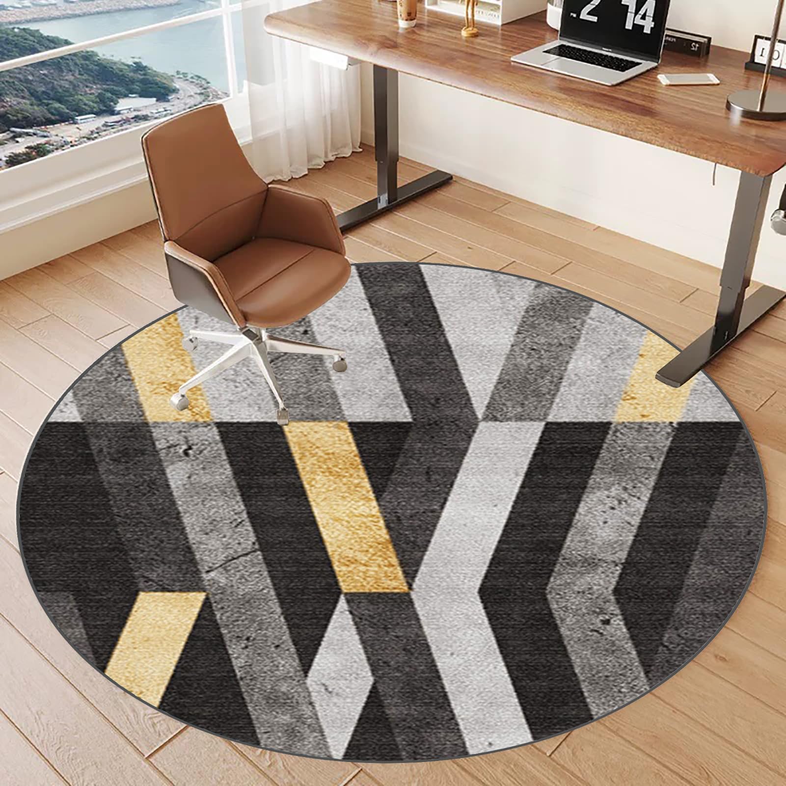 Alfombrilla resistente para silla de oficina para suelos de pelo bajo, antideslizante, gruesa, para silla de escritorio, tapete para silla de juegos, tapete protector redondo para parquet, azulejos