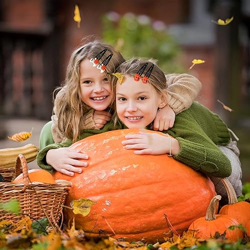 Miniatura 3 de 4 pinzas para el cabello de Halloween, pinzas de pelo de calabaza de Beleki fantasma, pinzas de pelo de metal de 2.4 pulgadas, pasadores