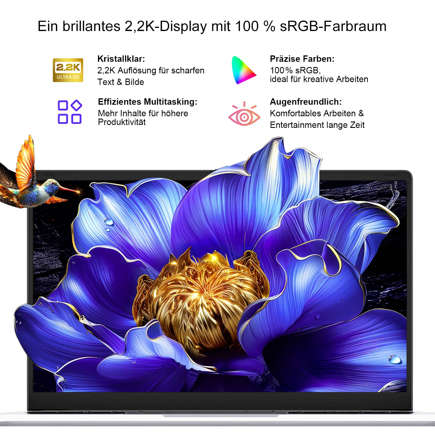 Ninkear Ordenador portátil S14 ultraligero de 1 kg, AMD Ryzen 5 7535HS, 16 GB LPDDR5, 1 TB SSD, pantalla 2,2 K de 14 pulgadas, WiFi 6 y BT 5.2, sensor de huellas dactilares, teclado retroiluminado