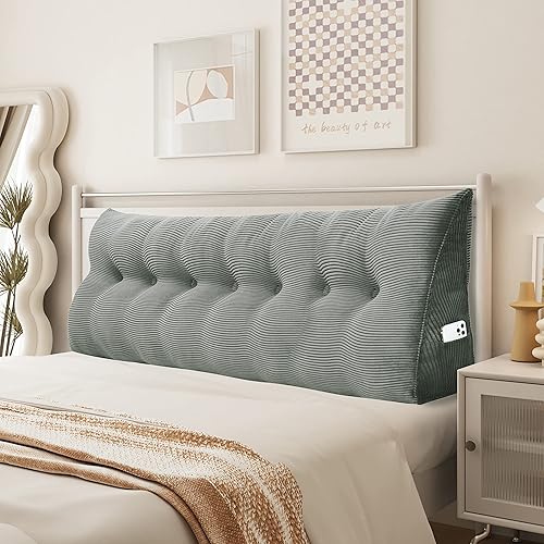Miniatura 33 de Almohada de cuña para sentarse en la cama, almohada de lectura para adultos, soporte para respaldo, almohada de cabecero, sofá cama, cojín