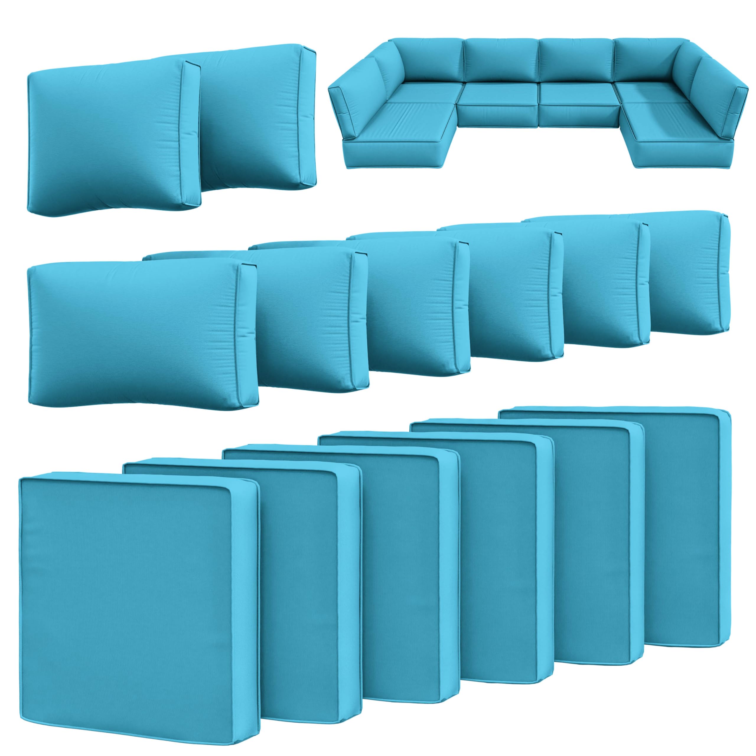 Snubbull 14 Pcs Outdoor Cushion Slipcovers