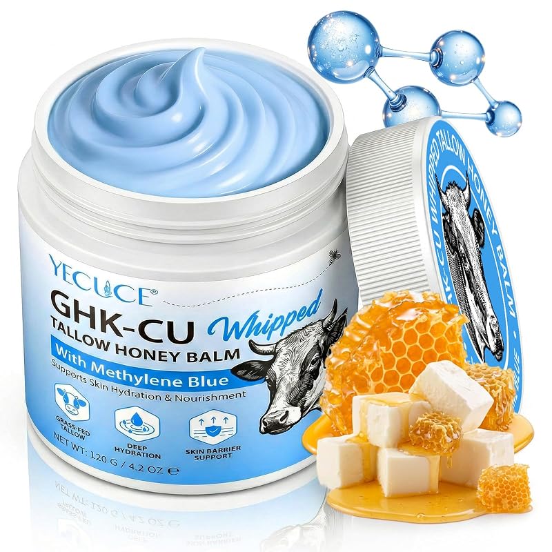Creme facial e corporal laraspi com GHK-Cu, sebo bovino e mel de Manuka, textura aerada, 120 g