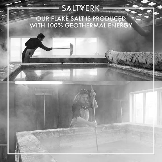 Saltverk Sea Salt - Gourmet, Icelandic, Hand Harvested and Sustainably Made - Flaky 3.17 Oz