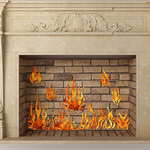 Vista 3 de 5 hojas de plantillas de llama para aerógrafo, plantillas de fuego reutilizables, plantilla de decoración de pintura para arte, ventana, pared