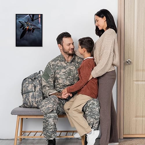 Miniatura 4 de Dynamic Fighter Jet - Patriotic US Military Wall Art Print  Authentic Aircraft Wall Art Decor for Home Decor, Office Decor & Boys Bedroom Decor,